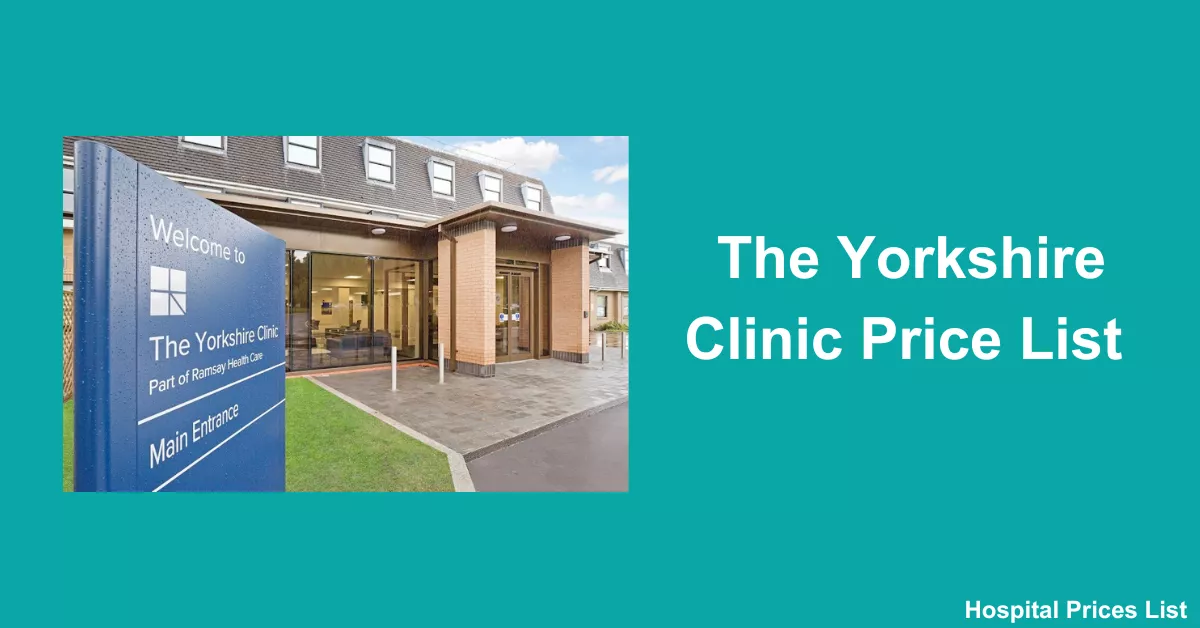 The Yorkshire Clinic Price List