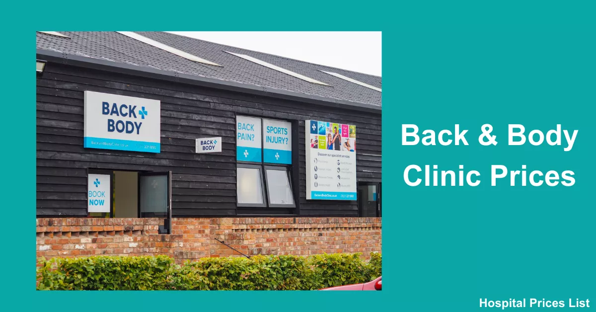 Back & Body Clinic Prices