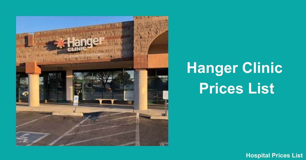 Hanger Clinic Prices List